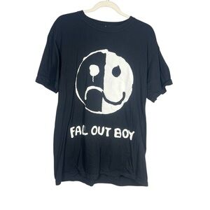 Comfort Colors Fall Out Boy Smile Frown Graphic Band Tee Large